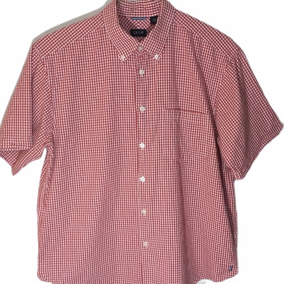 IZOD red checked Button Down - Picture 2 of 6